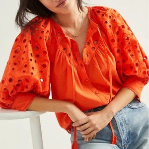 Anthro Chantal Eyelet Blouse